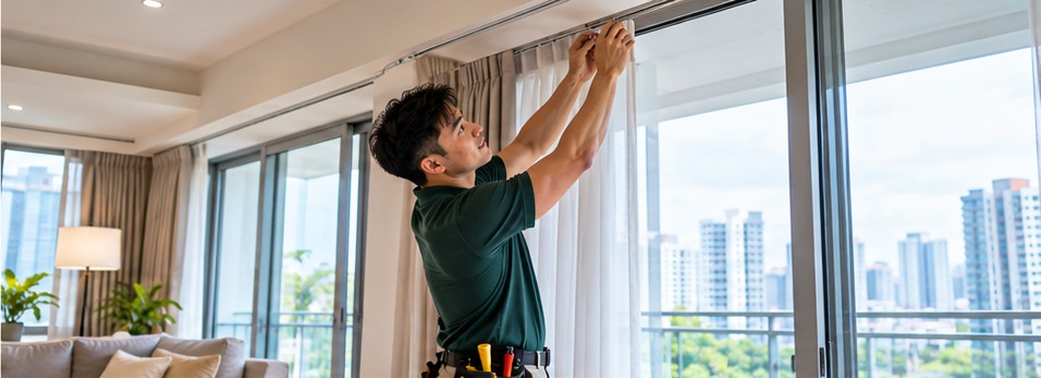 Handyman working in a condo unit