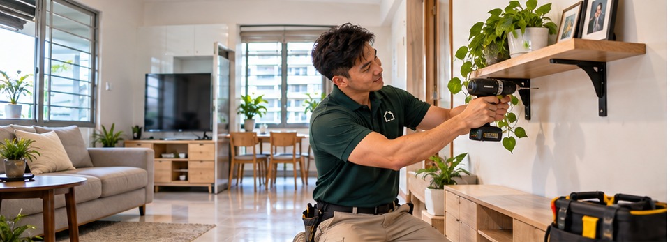 Handyman working in an HDB flat