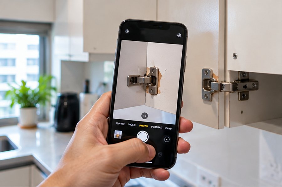 Taking a photo of a home repair problem